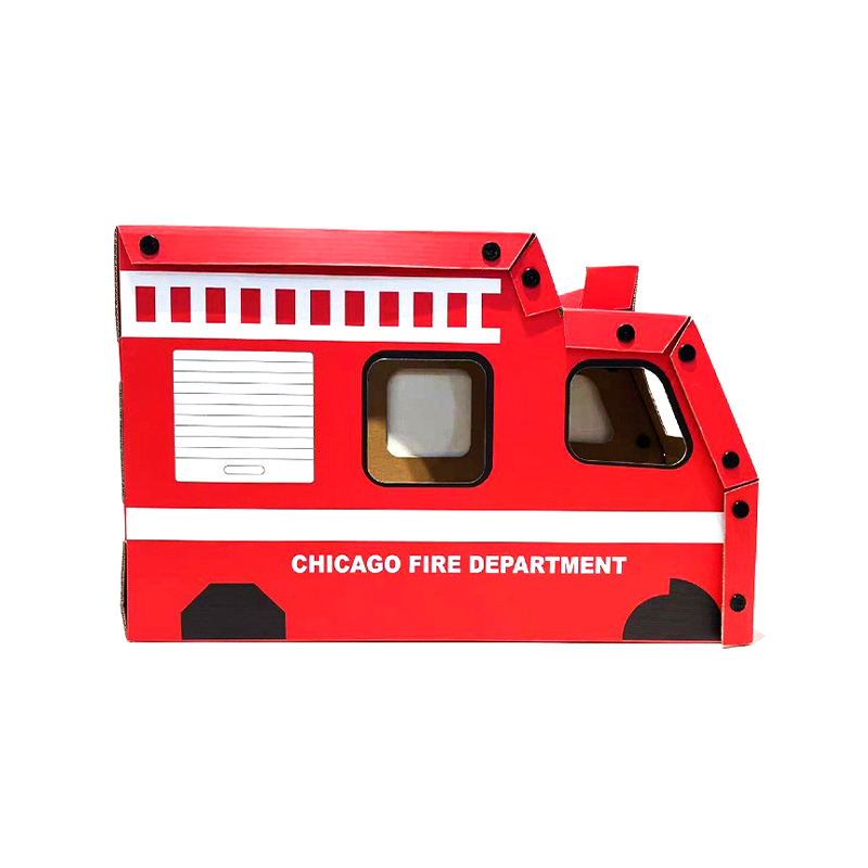 CW3003 Eco-friendly Indoor Cat Fire Truck Cardboard House