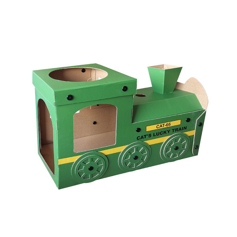 CW3004 Locomotive Cardboard Pet Cat House for Small Pets Animals