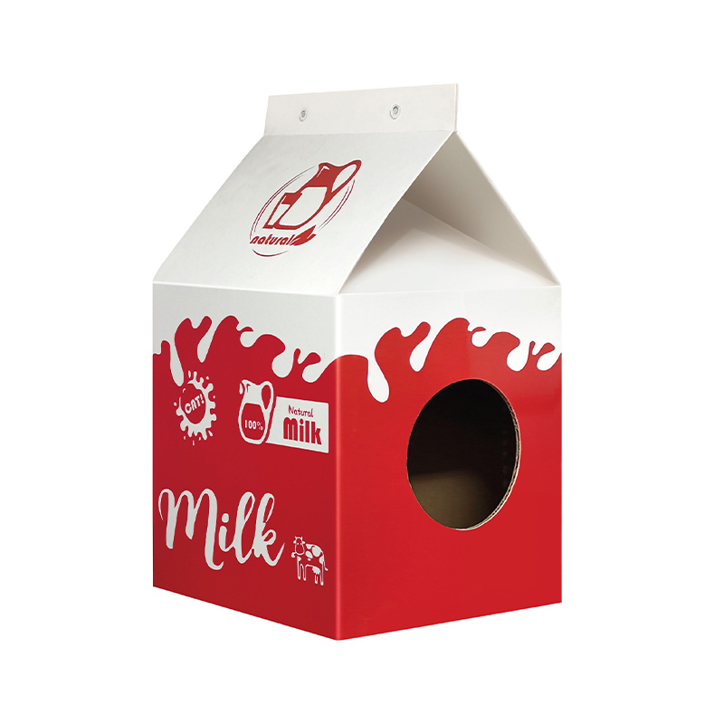 CW3016 Foldable Corrugated Cardboard Milk Box Cat House