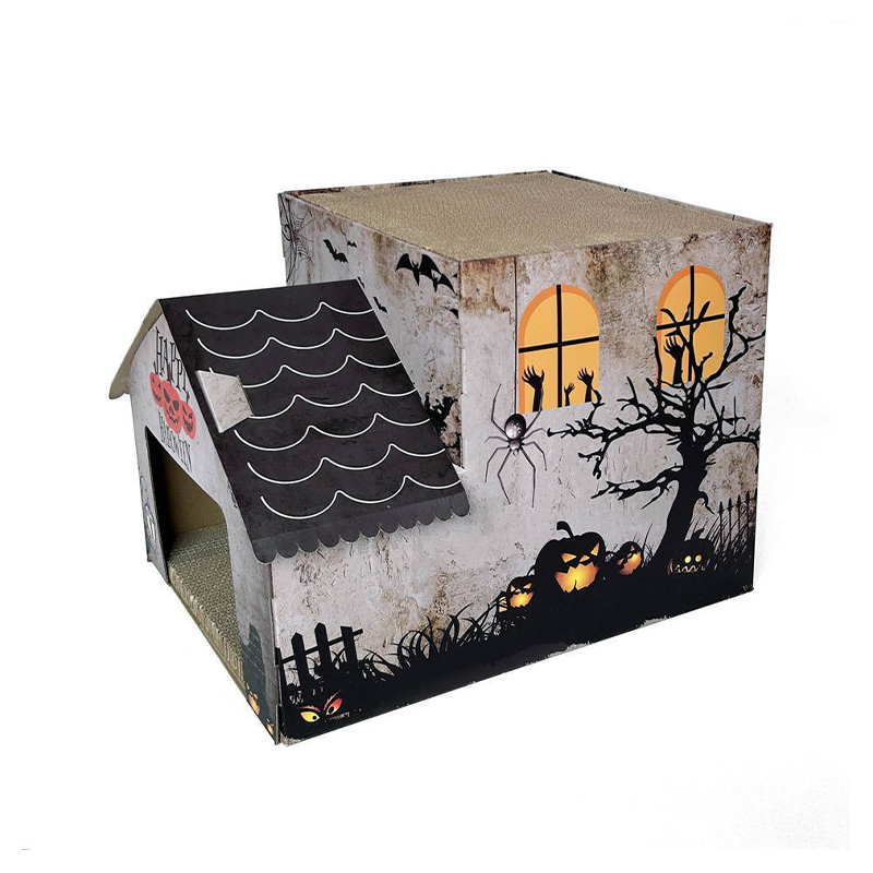 CW3026 Eco Friendly Cardboard Halloween DIY Cat Scratching Play House