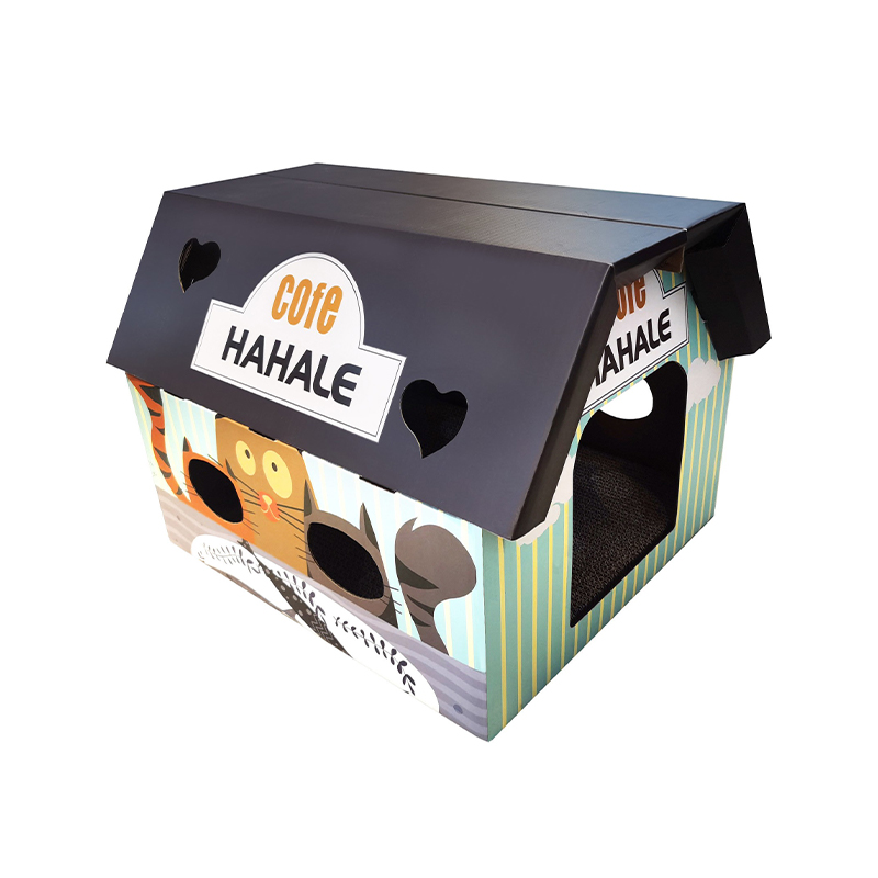 CW2005 Coffee Shop Shape Multiple Vents Cardboard Cat House