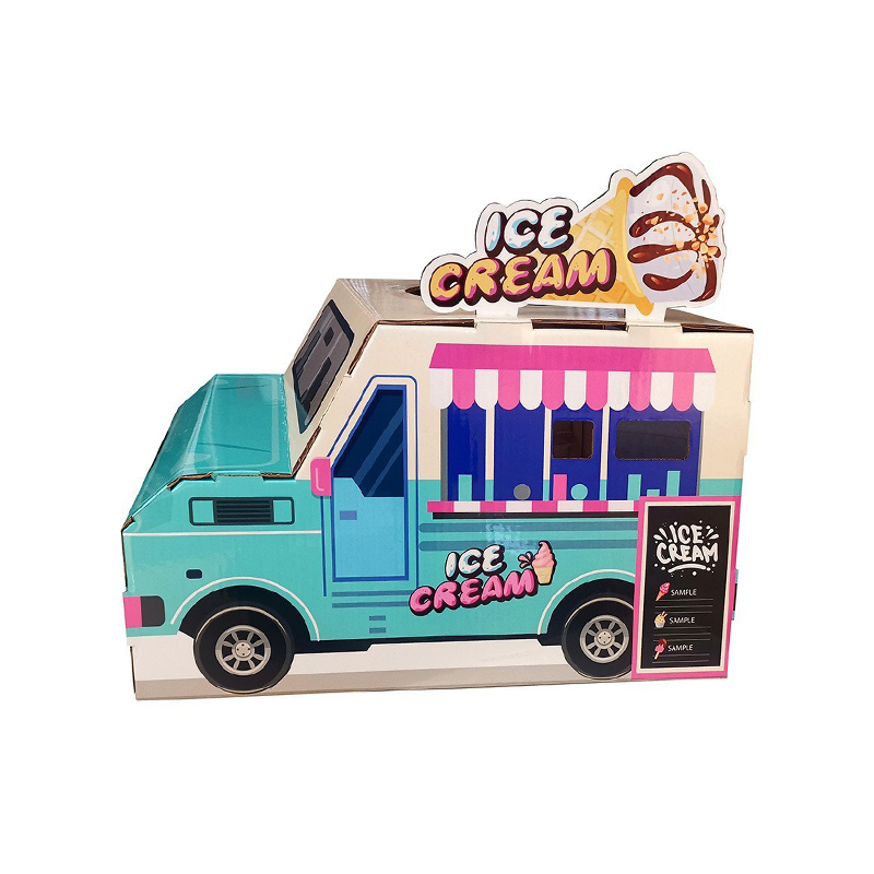 CW2013 Portable Indoor Ice Cream Truck Cardboard Cat Villa House