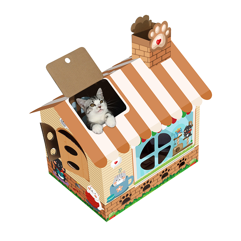 CW2001 Multiple Exits Carton Cat Cardboard House