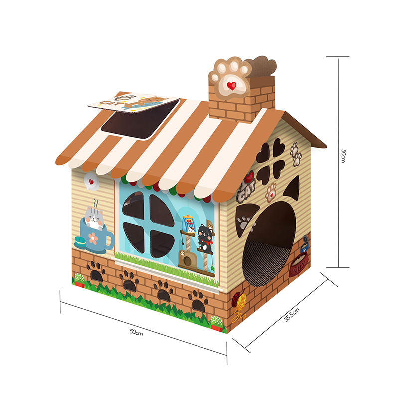 CW2001 Multiple Exits Carton Cat Cardboard House