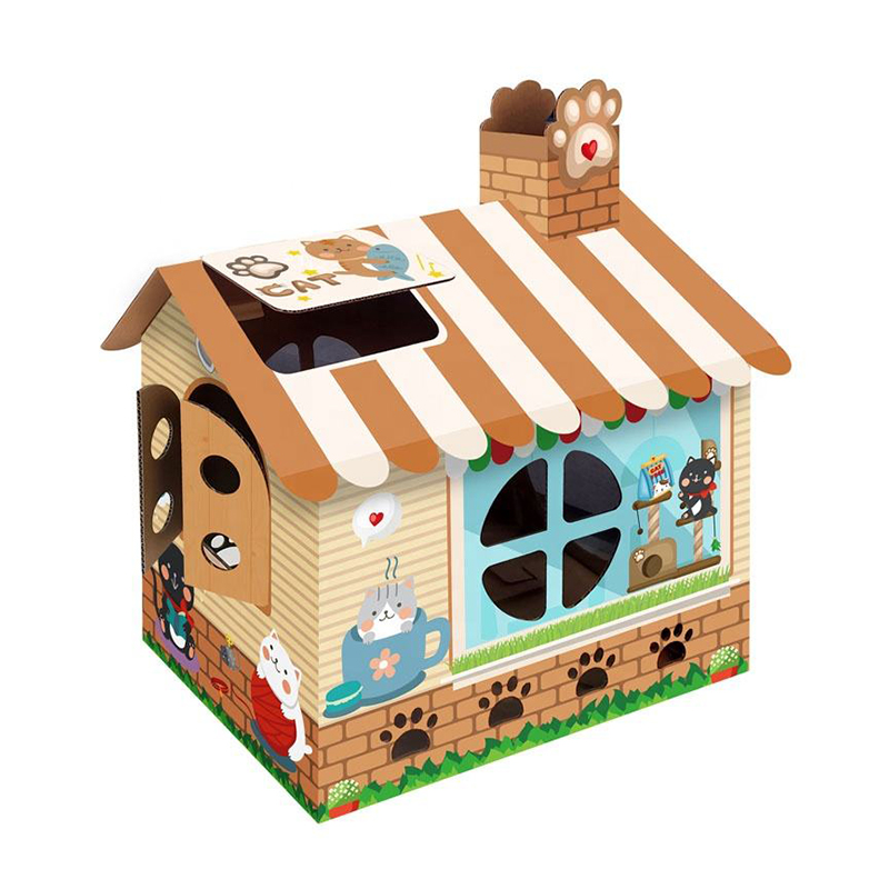 CW2001 Multiple Exits Carton Cat Cardboard House