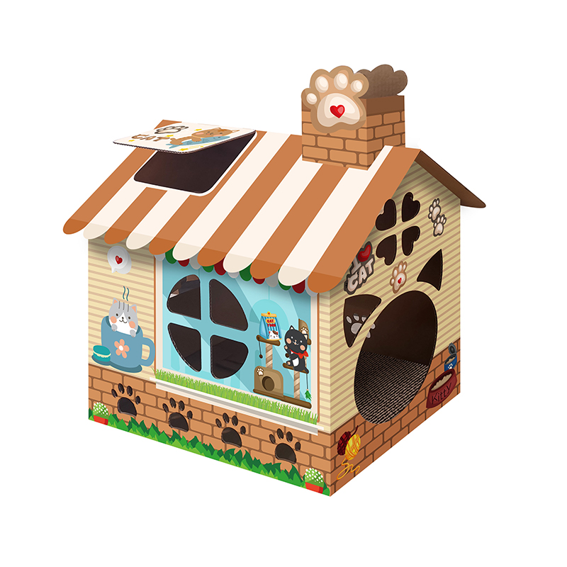 CW2001 Multiple Exits Carton Cat Cardboard House