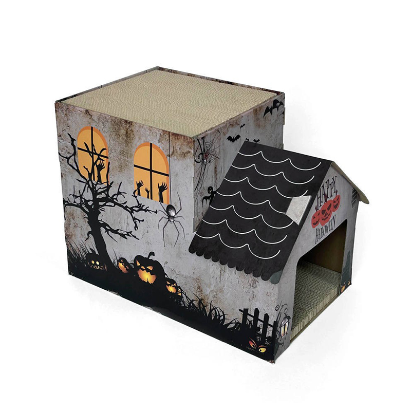 CW3026 Eco Friendly Cardboard Halloween DIY Cat Scratching Play House