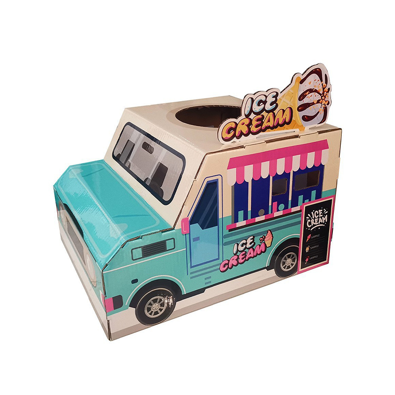 CW2013 Portable Indoor Ice Cream Truck Cardboard Cat Villa House