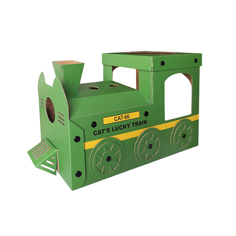 CW3004 Locomotive Cardboard Pet Cat House for Small Pets Animals