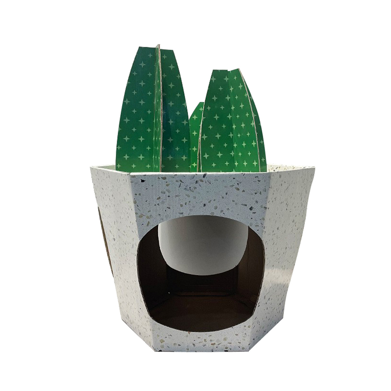 CW3025 Large Deluxe Corrugated Cardboard Potted Plant Cat House