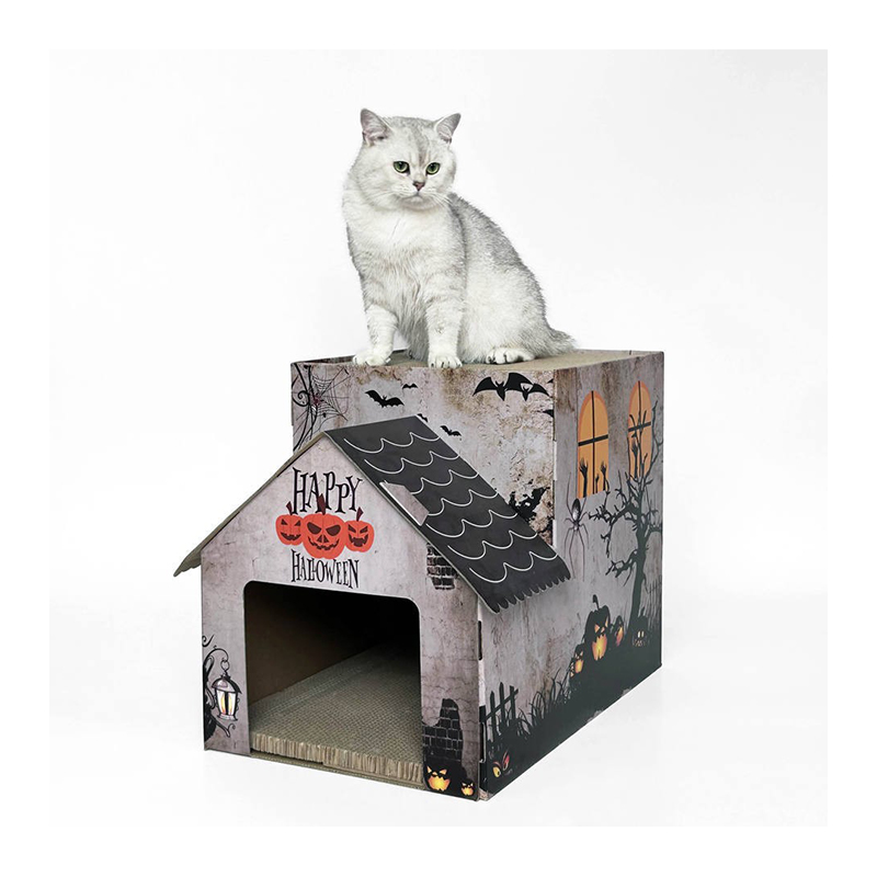 CW3026 Eco Friendly Cardboard Halloween DIY Cat Scratching Play House