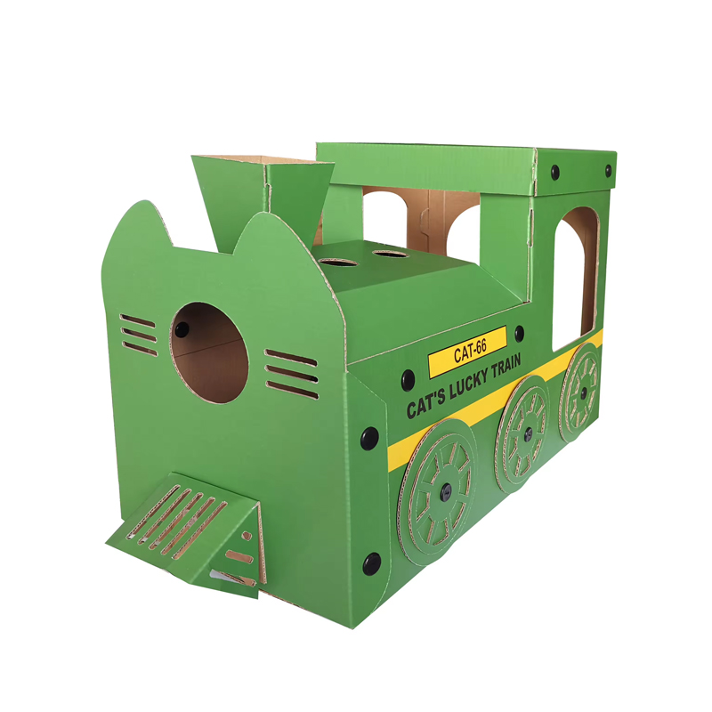 CW3004 Locomotive Cardboard Pet Cat House for Small Pets Animals