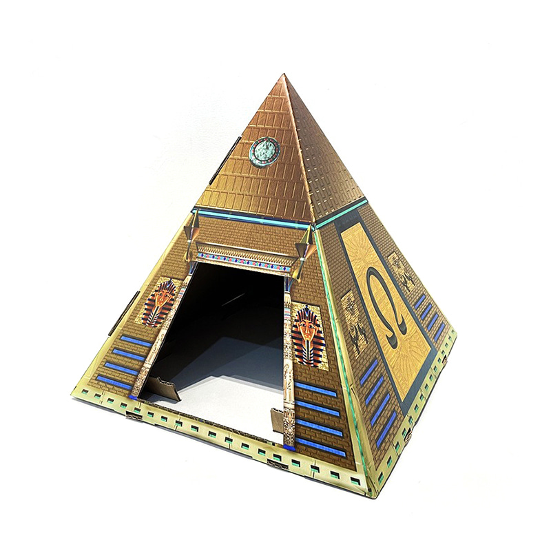 CW2009 Pyramid Shape Recyclable Corrugated Cardboard Cat House