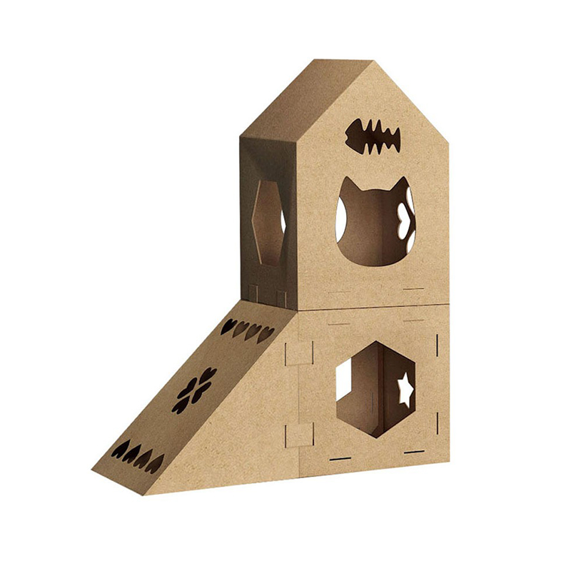 CW3001 Cardboard Cat Castle With Cat Scratcher