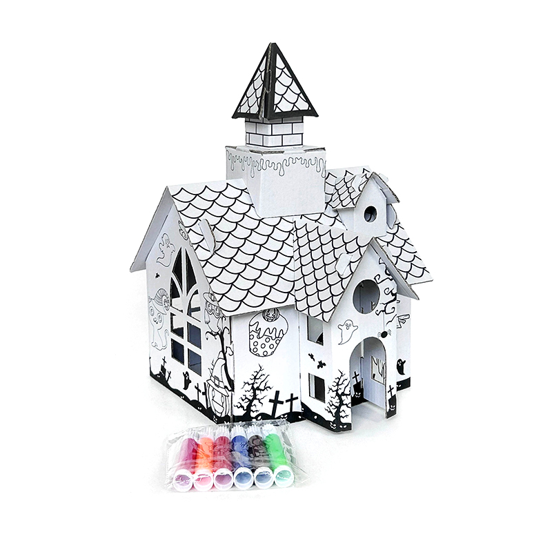 BF30005 DIY Cardboard Doodle Coloring Erasable Hallow House