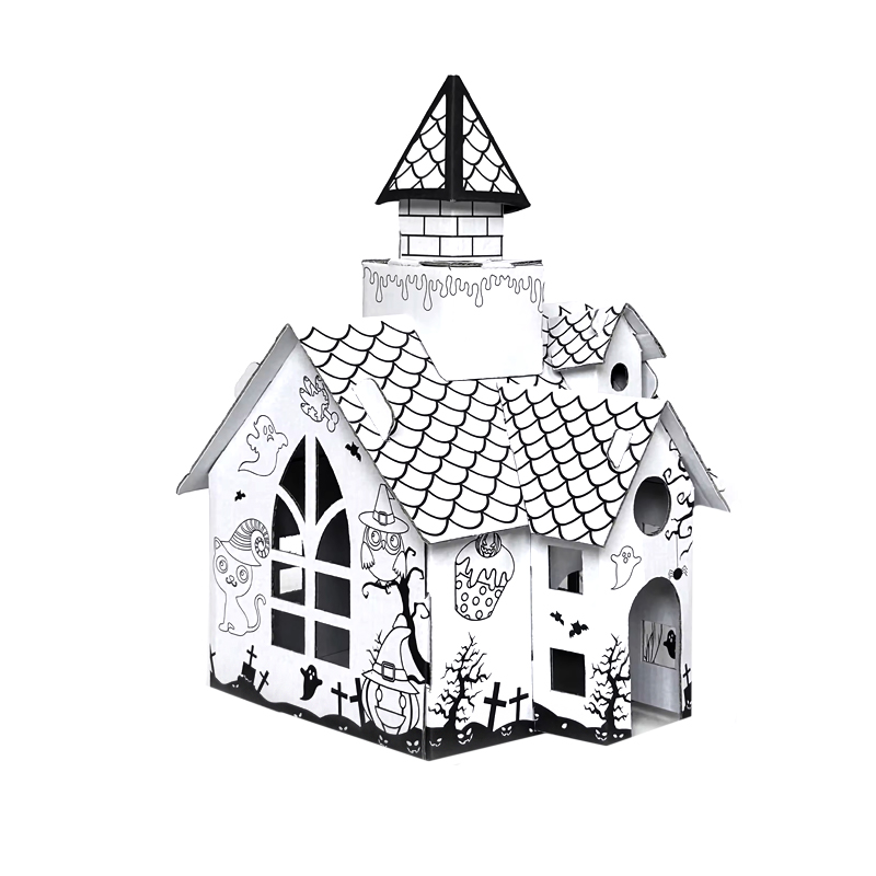 BF30005 DIY Cardboard Doodle Coloring Erasable Hallow House