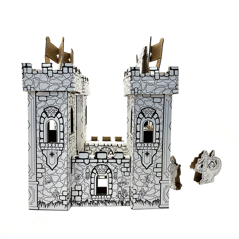 BF30007 3D Diy Doodle Coloring Cardboard Castle Set