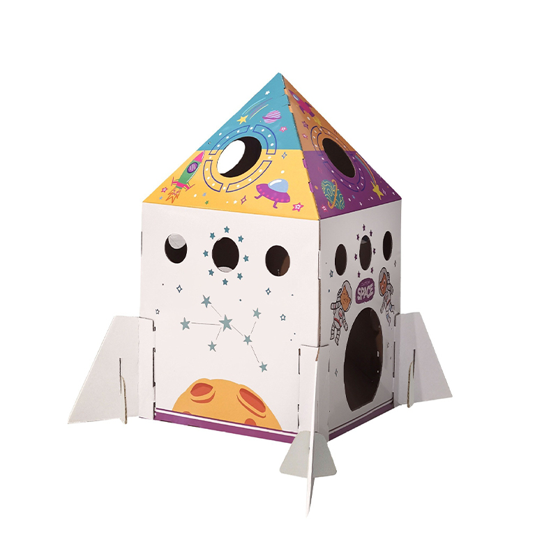 CW3042 Rocket Shape Indoor Cardboard Eco-friendly Cat House