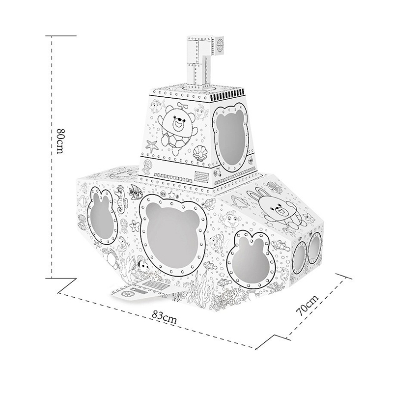 BF20977 Cardboard 3D Doodle Coloring Submarine Playhouse