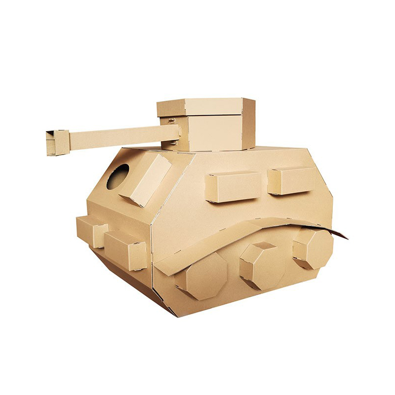 BF20980 Kids 3D Cardboard Doodle Coloring Tank Playhouse Toy