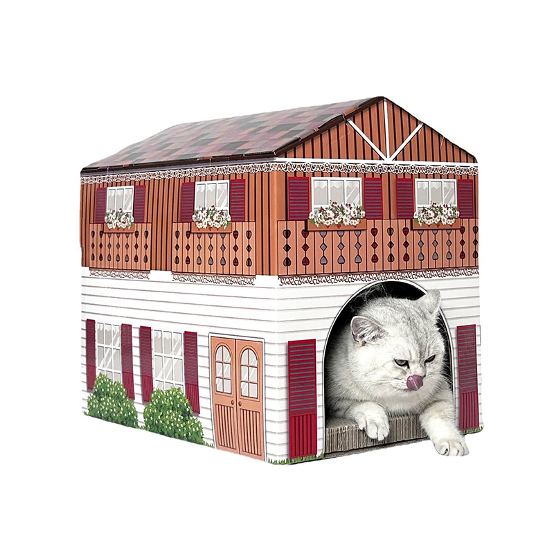 CW3045 Modern Indoor Cardboard Cat Scratching Board Villa