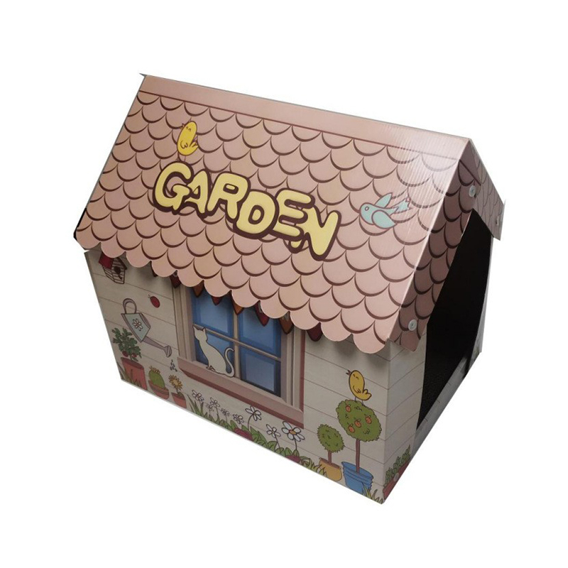 CW3041 DIY Cartoon Cardboard Cat Cottage Villa