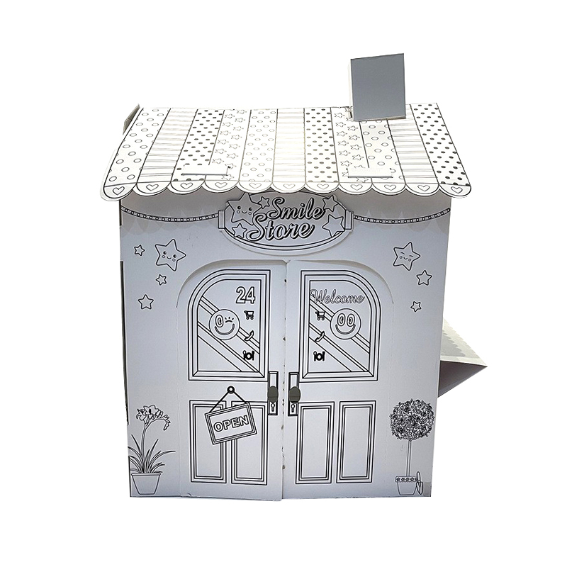 BF21405 Kids DIY Cardboard Coloring Convenience Store House