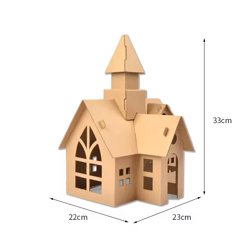 BF20975 Kids Creative Cardboard Coloring Graffiti Hollow House