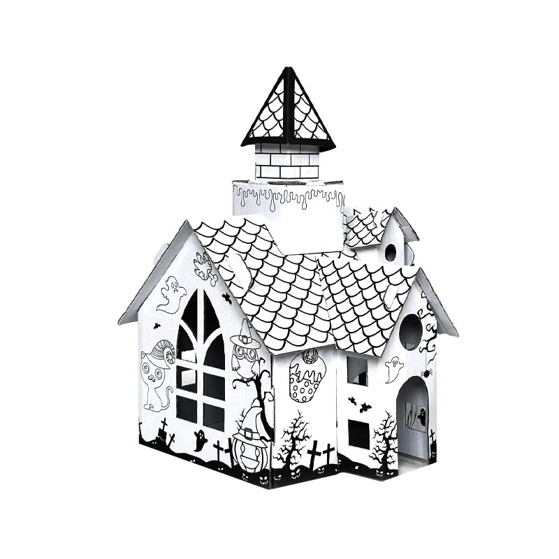 BF20975 Kids Creative Cardboard Coloring Graffiti Hollow House