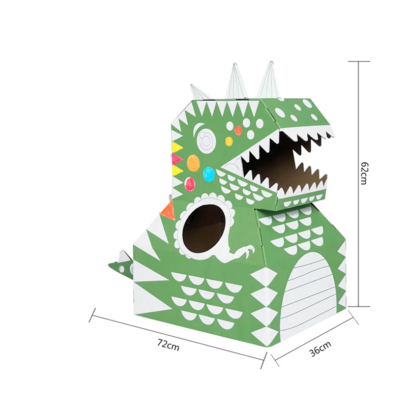 BF00152 Kid Dinosaur Cardboard Coloring Drawing Wearable Toy