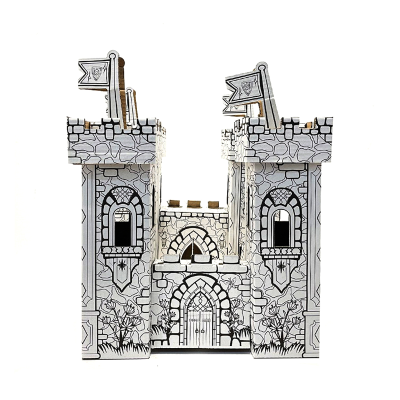 BF30007 3D Diy Doodle Coloring Cardboard Castle Set