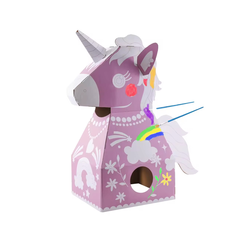 BF30015 Wearable DIY Doodle Cardboard Coloring Unicorn Toy