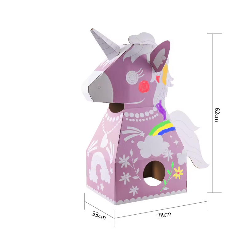 BF30015 Wearable DIY Doodle Cardboard Coloring Unicorn Toy