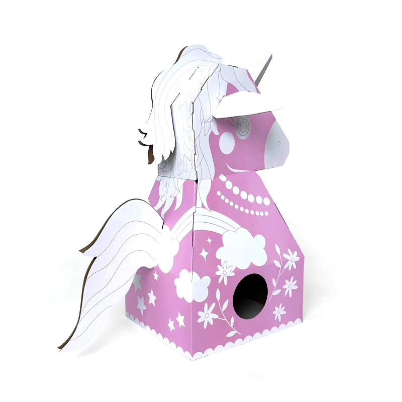 BF30015 Wearable DIY Doodle Cardboard Coloring Unicorn Toy