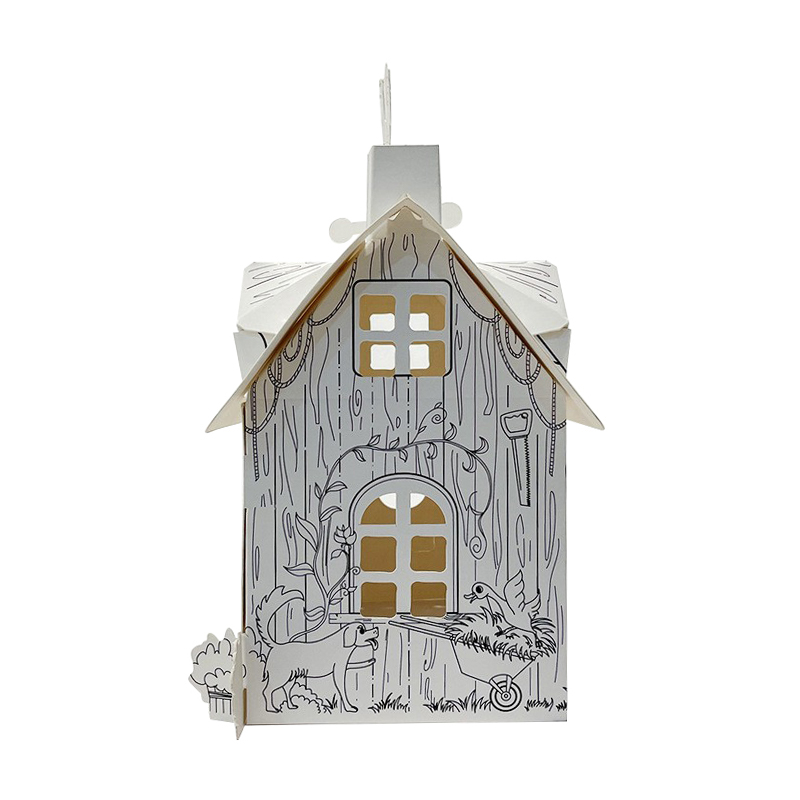 BF20994 Corrugated Cardboard Doodle Coloring Farm Playhouse Kit