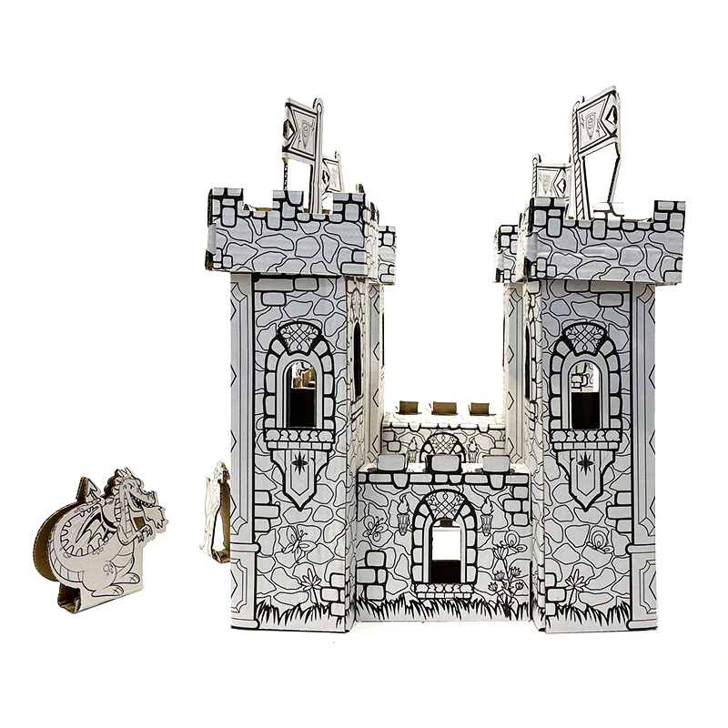 BF30007 3D Diy Doodle Coloring Cardboard Castle Set