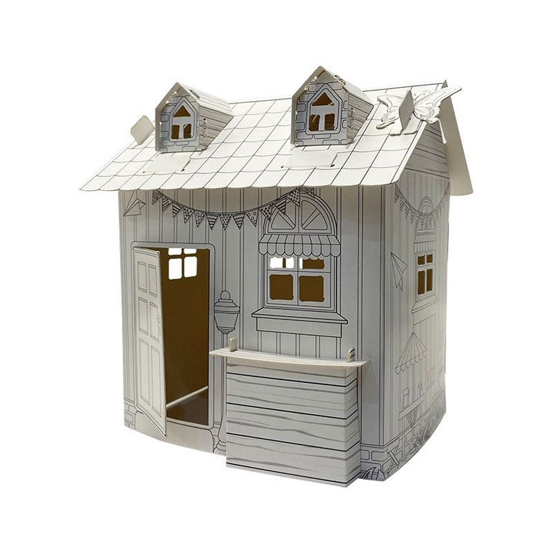 BF20992 Cardboard Doodle Coloring Holiday Playhouse Cottage