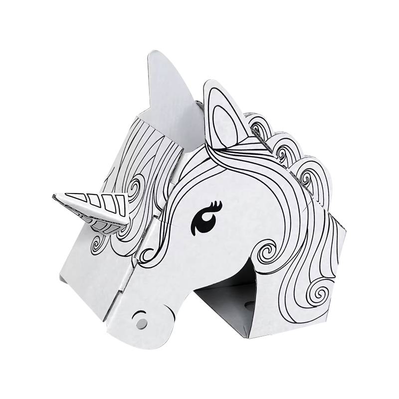 BF30021 DIY Doodle Cardboard Painting Unicorn Headband Toy