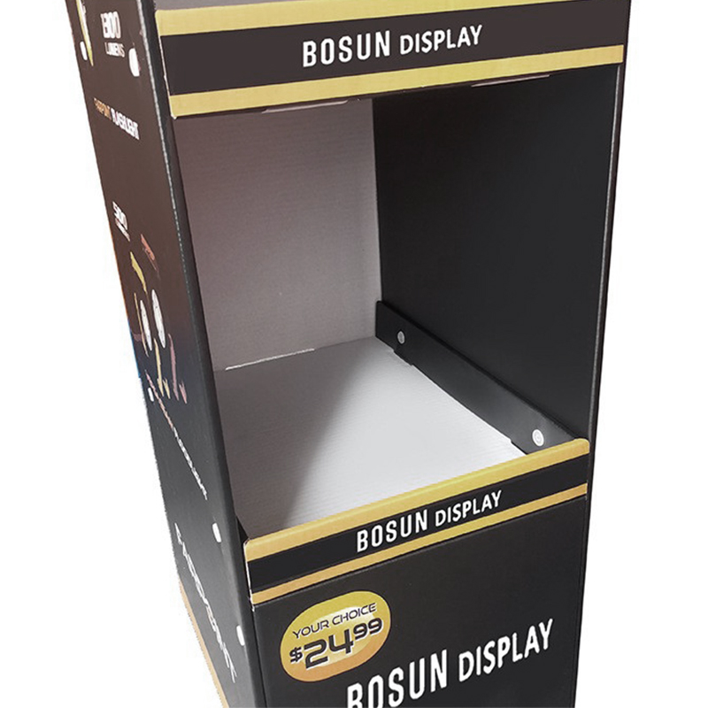 BL19021 Foldable Exhibition Retail Store FlashLight Corrugated Cardboard Floor Display Stand