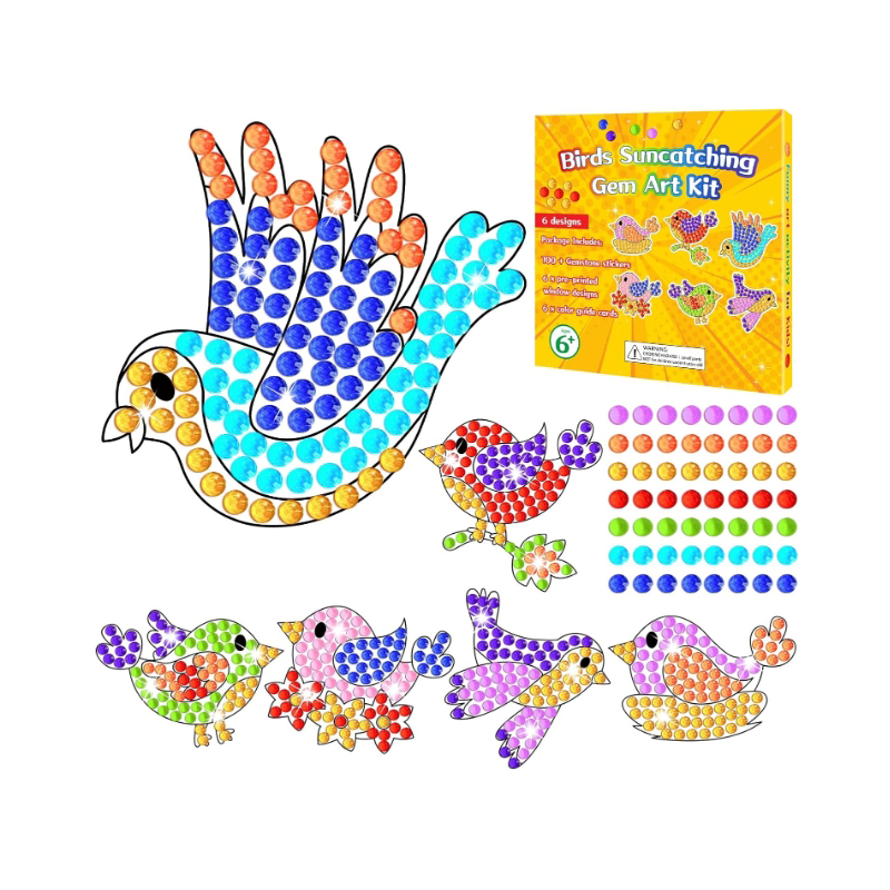 Spring Bird Big Gem Diamond Painting DIY Crafts for Kids