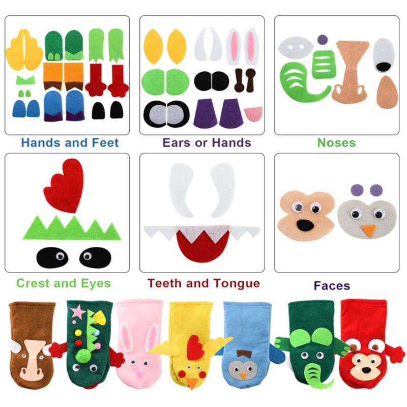 Kids DIY Felt Educational Doll Making Materials 12-piece Set