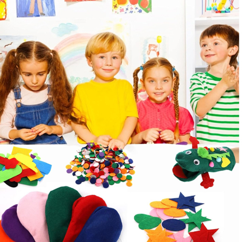 Kids DIY Felt Educational Doll Making Materials 12-piece Set