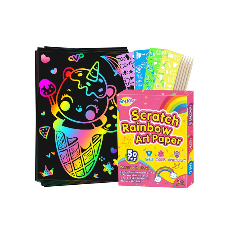 Kids Neon Unicorn Scratching Painting Set