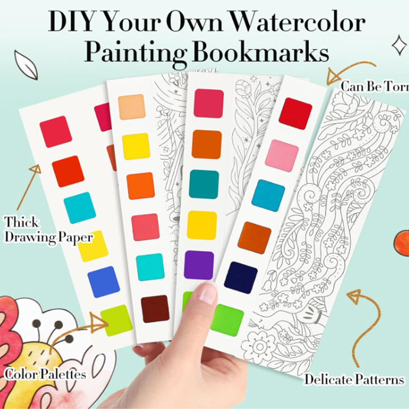 Kids Pocket Watercolor Book Coloring Set With Brushes And Watercolor Paints