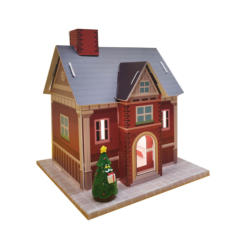 N24802 3D Paper Three-dimensional Children's Christmas House Puzzle